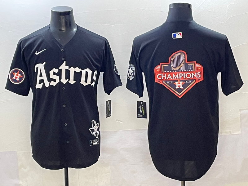 Men Houston Astros blank black MLB Nike 2025 jersey 03